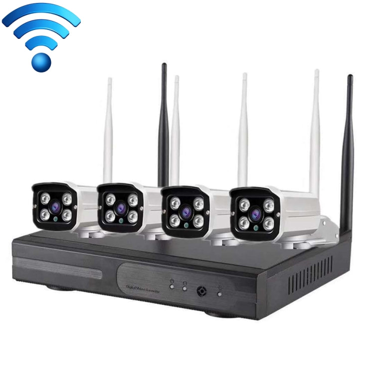4CH HD 720P 1.0 Mega Pixel 2.4GHz WiFi IP Bullet Camera + NVR Kit, 4CH HD 720P 4CH HD 720P 1.0 Mega Pixel 2.4GHz WiFi IP Bullet Camera + NVR Kit, 4CH HD 720P
